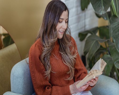 Reading a book in comfortable lighting